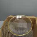 Gerrii 50 Pcs Beaded Charger Plates 13 Inch Clear Charger Plates with Beaded Rim Dinner Table Decorative Placemats for Christmas Wedding Bridal Shower Birthday Party Table Supply(Gold)