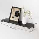 Floating Shelves for Wall, Shelves for Decor Storage Set of 6, Wall Mounted Wood Shelf for Bedroom, Living Room, Bathroom, Kitchen,Long Picture Ledge Shelves.(Black), 15.7 inches x 5.1 inches x 1.7 inches