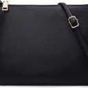 Small Crossbody Bags for Women Trendy Clutch Purse PU Leather Shoulder Bags with Adjustable Strap (Black)