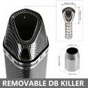 Exhaust Muffler Carbon Fiber 1.5-2"Inlet with Removable DB Killer for Street/Sport Motorcycles and Scooters with 38-51mm Diameter Exhaust Pipes