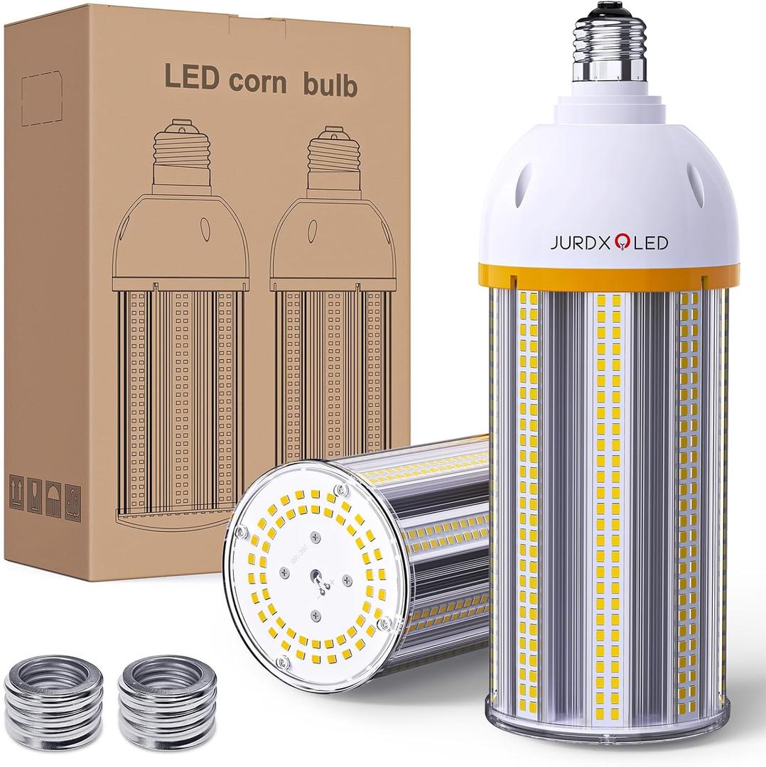 2Pack LED Corn Light Bulb 9000 Lumen 3000K 60W Large Area Yellow Light E26/e39 Base for Outdoor Indoor Garage Warehouse Factory Workshop Street Backyard3000K Warm Yellow Light,60Watts 2Pack