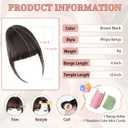 EINAEY Bangs Hair Clip - Brown Black Clip in Bangs Real Human Hair, Fake Bangs Clip on Bangs for Women Fringe with Temples Wispy Bangs Hair Extensions for Daily Wear