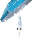 AMMSUN Shade Umbrella, Premium Portable Umbrella with Stand, 6.5ft Lightweight Free Standing Canopy for Sporting Games, Adjustable Instant Sun Protection and Easy to Carry, Light Blue