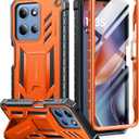 FNTCASE for Moto-G 2026/2025 Case: for Motorola Moto G Play 2026 5G Military Grade Drop Proof Protection Cover with Kickstand | Matte Textured Rugged Shockproof TPU | Protective Phone Case Orange