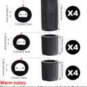Jetec 4 Pack Control Knobs Replacement with 12 Adapters for Oven/Stove/Range, Please Check Carefully Whether The Dimensions in Figure Match(Black)