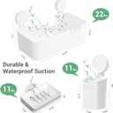 LUXEAR Shower Caddy 5 Pack Suction Cup Shower Organizer for Bathroom Storage Home &Kitchen,No Drilling Removable Plastic Shelf Organizer with Soap Dish&Toothbrush Holder Easy Install