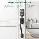 AkaGear DS10 Keyless Entry Door Locks - Keypad Lock with Handle Set, Fingerprint Deadbolt, Smart Locks for Front Doors, Auto-Lock & One Touch Locking, 2 Keys, Easy Installation - Matte Black