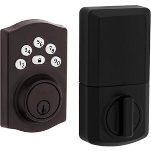 Kwikset Powerbolt 240 5-Button Keypad Venetian Bronze Traditional Electronic Deadbolt Door Lock, Featuring Convenient Keyless Entry, Customizable User Codes and Auto-Locking