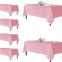 sancua Rectangle Tablecloths for 8 Foot Tables, 6 Pack - Washable Polyester Fabric Table Cloth for Wedding Party, Birthday, Banquet Reception, 60x120 Inch, Pink