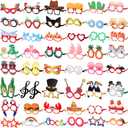 Sratte 48 Pcs Luau Party Eyeglasses Funny Hawaiian Glasses Tropical Paper Sunglasses Bulk Fancy Photo Booth Props for Adults Luau Party Decoration Hello Summer Beach Favor Supplies