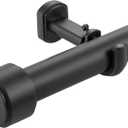 Heavy Duty Curtain Rods,1 1/4" Large Diameter Premium Nonadjustable Curtain Rod,144in/12ft Custom Window Treatment Rods with Durable Aluminum Brackets and End Caps,Black Finish