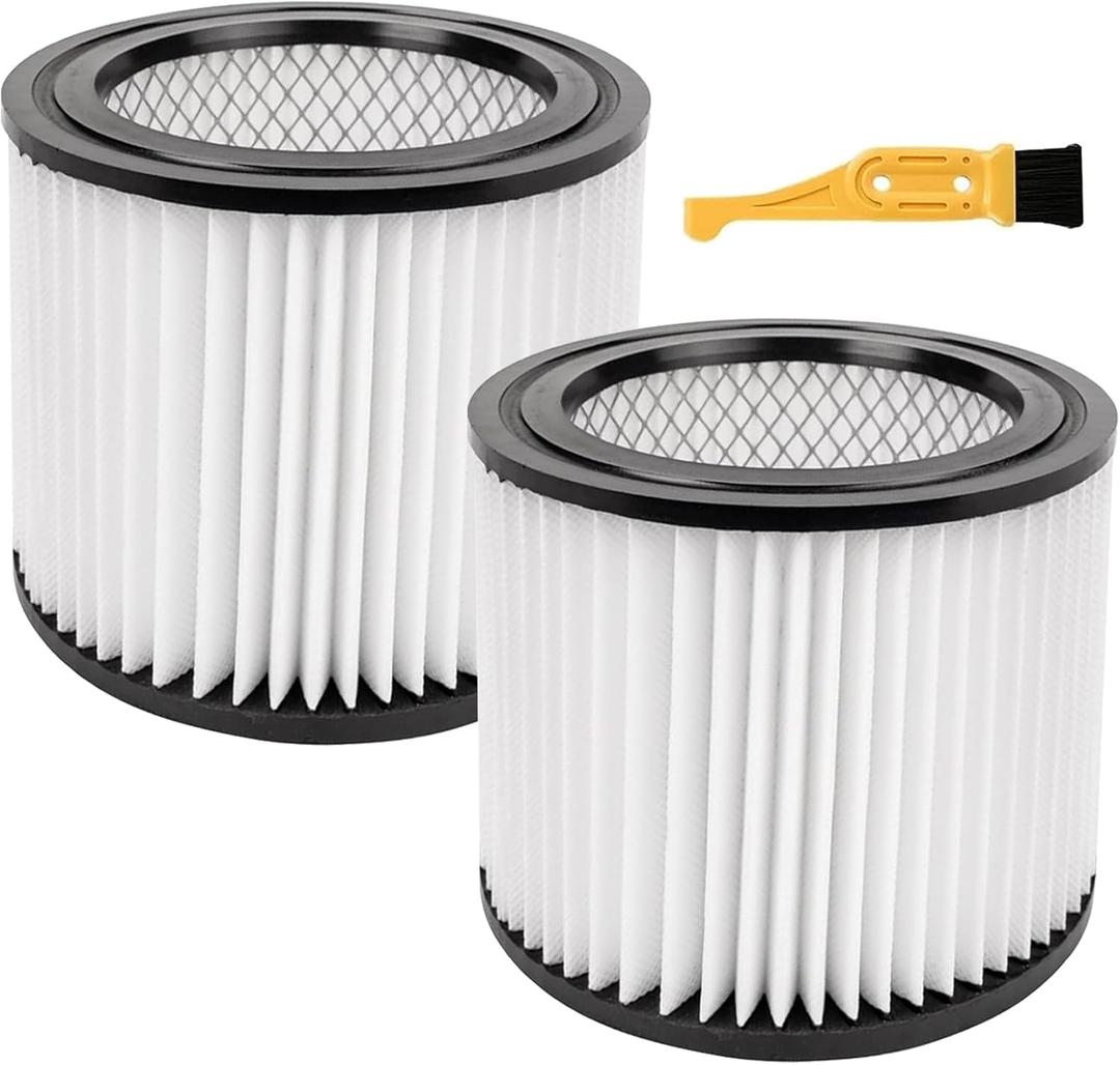2 Pack 90398 HEPA Replacement Filter Compatible with Shop-Vac 90398, 903-98, 9039800, 903-98-00 Hangup Wet/Dry Vacuum Cleaner Spares Cartridge Filter
