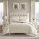Laura Ashley - King Comforter Set, Reversible & Naturally Soft Cotton Flannel Bedding w/Matching Pillowcases, Medium Weight for Year Round Use, 3 Piece Bed Sets (Meredith Grey)