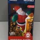 Joiedomi 5.5 FT Tall Christmas Inflatables Outdoor Decorations Hanging Santa with Gift Bag, Christmas Blow Up Climbing Santa Yard Decoration with Build-in LED for Xmas Party, Garden, Lawn Decor