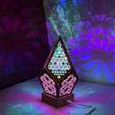 Starlight Projector Lamp,Boho Ambient Lighting Ceiling Projector Night Light, Wooden Colorful LED Lights for Bedroom Vintage Room Decor Aesthetic Unique Gifts for Christmas Halloween Birthdays