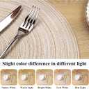 SHACOS Round Braided Placemats Set of 4 Round Table Mats for Dining Tables 15 inch Non Slip Washable Kitchen Table Place Mats Natural Farmhouse Decor (Beige, 4)