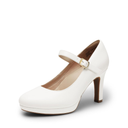 DREAM PAIRS Women's Pumps Close Toe Classic High Heels Round Toe Comfortable Low Platform Mary Jane Dress Shoes , Size 8.5