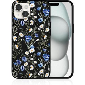 for iPhone 15 Watercolor Daisy Phone Case for Men Women Soft TPU Shockproof Anti-Scratch Protective Cover Design for iPhone 15 6.1"