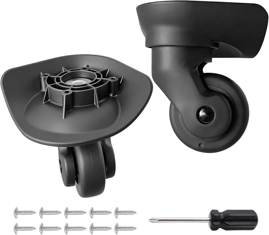 Luggage Wheels Replacement 2 Pack Heavy-Duty Suitcase Casters with 4 Screw Holes,360° Smooth Rolling Spinner Wheels for Luggage Repair(FW044)
