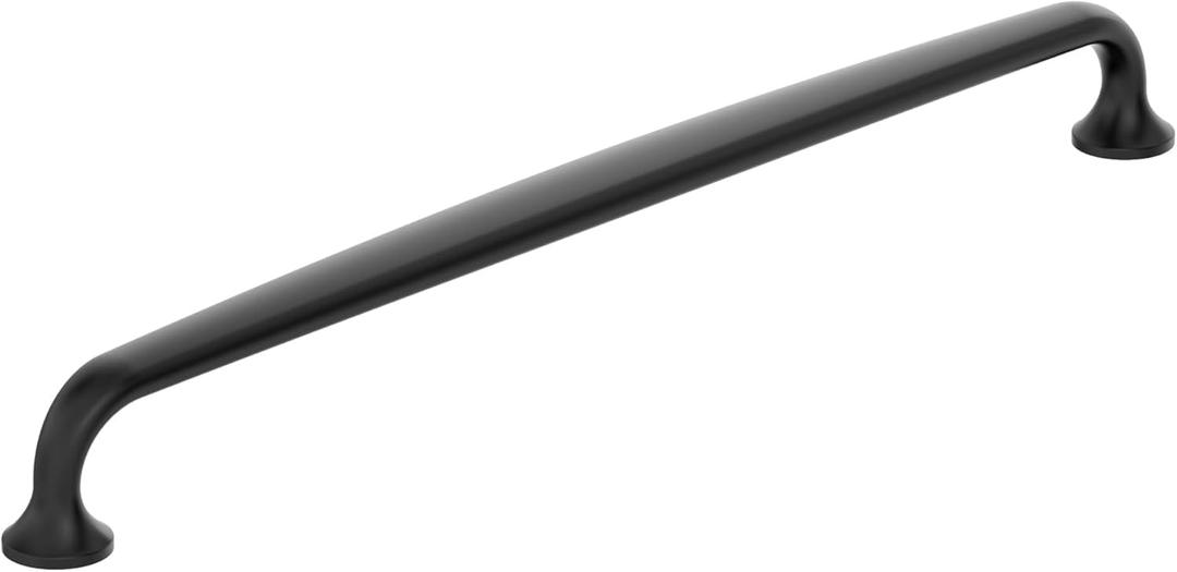 Amerock Renown 10-1/16 inch (256 mm) Center-to-Center Matte Black Cabinet Pull, BP36988FB