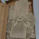 4 PCS Fall Harvest Cabinet Door Decorations - Festive Ribbons and Bows, Burlap Fabric Ribbon, Thanksgiving Wreath Decoration