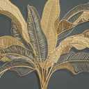 Jdayda Large Banana Leaf Peel and Stick Wallpaper on Gray Background