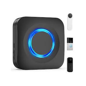WIFI Wireless Doorbell Chime Compatible with Ring, Nest, Blink Video Doorbells, Smart Indoor Doorbell Receiver with 5 Adjustable Volume, LED Flash Alert, 58 Melodies for Home Security (1 Pack)