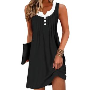 ETCYY NEW Summer Dresses for Women 2026 Casual Sleeveless Sundresses A Line Tank Dress Basic Outfits (Medium)
