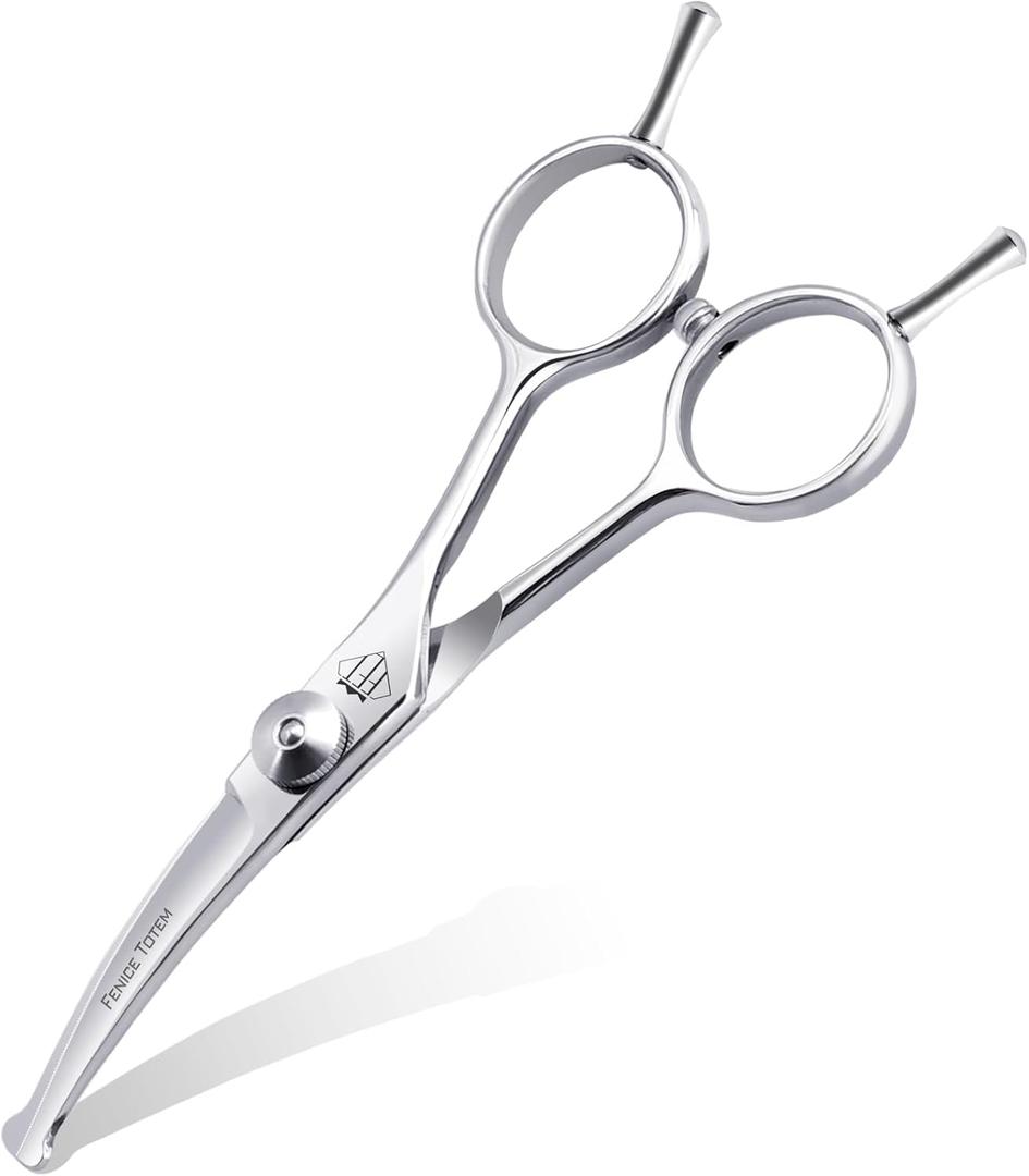 Dog Grooming Scissors: 4.75" Pet Curved Shears Made Of Advanced Stainless Steel Alloy for Trimming Dogs, Cats and Other Pets Face and Paws