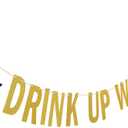 3 x Gold Drink Up Witches Banner Halloween Bachelorette Witches Banner Witches Halloween Party Banners for Witch Bachelorette Party Decorations