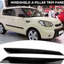 Front Left and Right Windshield A-Pillar Trim Panel Molding Garnish for Kia Soul 2010-2013 | Driver and Passenger Exterior Side Windshield Pillar Trim | Replaces 861702K500, 861702K000