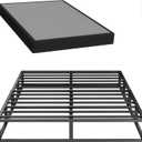 Full Box Spring, 5 inch Box Spring for Full Bed, Heavy Duty Metal Bed Frame with Fabric Cover, 3000lbs Max Weight Capacity Bed Base Mattress Foundation, Easy Assembly, Noise Free, Black