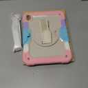 Ambison Case for iPad A16 11th/10th Generation 11"/10.9'' 2025/2022,Heavy Duty Shockproof Case with Tempered Glass Screen Protector, 360 Rotating Handle Strap&Stand,Shoulder Strap-Pink