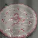 Whaline 40Pcs Pink Bow Paper Plates 9 Inch Scalloped Bowknot Cherry Plates Bow Heart Disposable Dessert Cake Plate For Bachelorette Bridal Engagement Wedding Birthday Baby Shower Party Supplies