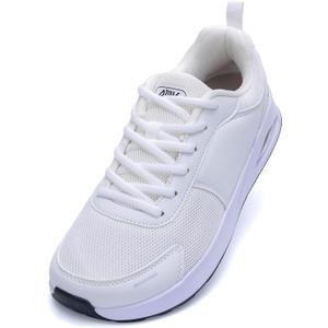 MAFEKE Womens Wide Toe Box Walking Shoes Arch Support Orthotic Shoes Tennis Gym Fashion Sneakers for Swelling Bunion Plantar Fasciitis (White, US 11)