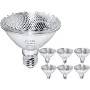 Vinaco Par30 Short Neck, 6pcs PAR30 75W 120V Light Bulbs, Dimmable. Premium Quality for Long Lasting Life, E26 Base, 3000K Warm White, par30 Flood Light Great for Accent Lighting, Tracking Lighting
