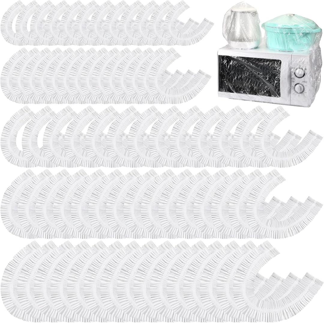 100 Pcs Kitchen Appliance Covers, Clear Disposable Dust Cover, 5 Different Sizes Dustproof with Elastic for Air Fryer, Blender, Coffee Maker, Slow Cooker, Toaster Oven Pressure Cooker