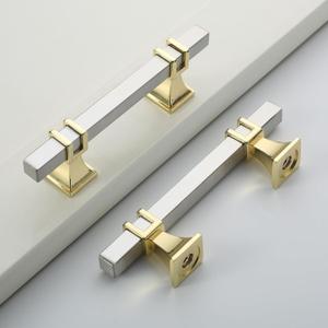 10 Pack 3 Inch(76mm) Brushed Nickel Cabinet Pulls Kitchen Gold and Silver Cabinet Handles Drawer Hardware for Cupboard Dresser Handles Bathroom