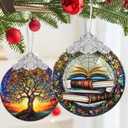 Book Lovers Gifts: Stained Glass Book Ornaments for Christmas Tree