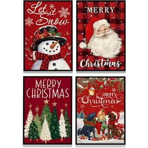 4 Pack Diamond Art Kits for Adults, Christmas Diamond Painting Kits for Beginners, Santa Claus Diamonds Art Painting Kits, Snowman 5D Round Full Drill Crafts Kits Home Decor Gifts 11.8x15.7inch (DP01697)