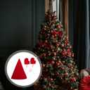 Amosfun Santa Claus Hat Christmas Tree Topper with Nose Gloves Creative Santa Hat Tree Top Decoration of The Hugger for Christmas Holiday Party Supplies 4Pcs Red