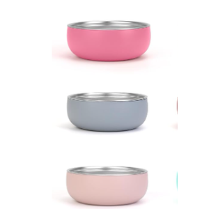 ShineMe Stainless Steel Bowls for Kids, 6 pack Toddler Bowls with Removable Colorful Silicone Sleeve, Unbreakable Baby Bowls for Soup, Cereal, Yogurt, Snacks, Pack of 3