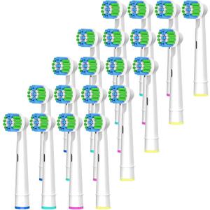 Replacement Toothbrush Heads Compatible with Braun Oral B, 20 Pack Professional Electric Brush Heads for Oral B Replacement Heads Refill Pro 1000/1500/4000/7000/8000/9600 Etc 