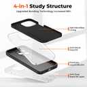 SUPFINE Designed for iPhone 15 Pro Case,Premium Liquid Silicone with [Soft Anti-Scratch Microfiber Lining][Upgraded Camera Protection] Slim Shockproof Protective Phone Case for Men Women Girls,Black