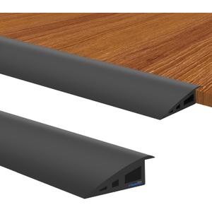 Ruedamann 3.3 Ft Threshold Transition Strip, 1 1/5"~1 2/5" Rise Rubber Threshold Ramp, Overlap Edge Reducer, Doorway Edge Trim and Mats for Laminate Doorway, Carpet, Floor, Tile