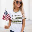 YZMI American Flag Shirts Women 4th of July Memorial Day Shirt Short Sleeve Camouflage Ringer Stars Stripes Graphic Apparel C-White M (M)