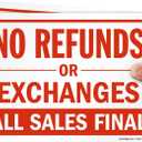 SmartSign (Pack of 2) 7 x 10 inch No Refunds Or Exchanges - All Sales Final Sign, Digitally Printed, 55 mil HDPE Plastic, Red and White, Made in USA