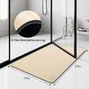 Mecko Bath Mat, Ultra Absorbent Quick Dry Bathroom Floor Mats-Rubber Non-Slip Thin Bathroom Rug Fit Under Door, Faux Suede Surface Shower Rug for Bathtub, Sink, Shower Room(Beige,16"x24")