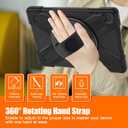 Rugged Case for Lenovo-Tab-M10 (3rd Gen) 10.1" 2022 w/Stylus Holder & 360 Rotating Kickstand, Heavy Duty Hybrid Shock-Proof Cover with Hand/Shoulder Strap TB-328FU/TB-328XU(Black)