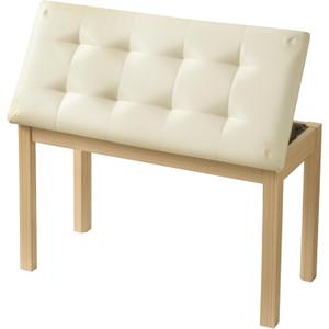 ZHRUNS Duet Piano Bench Wooden Keyboard Bench with Storage Compartment, 29''Piano Chair Seat with Padded Cushion, Long Piano Stool Beige
